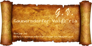 Gaunersdorfer Valéria névjegykártya